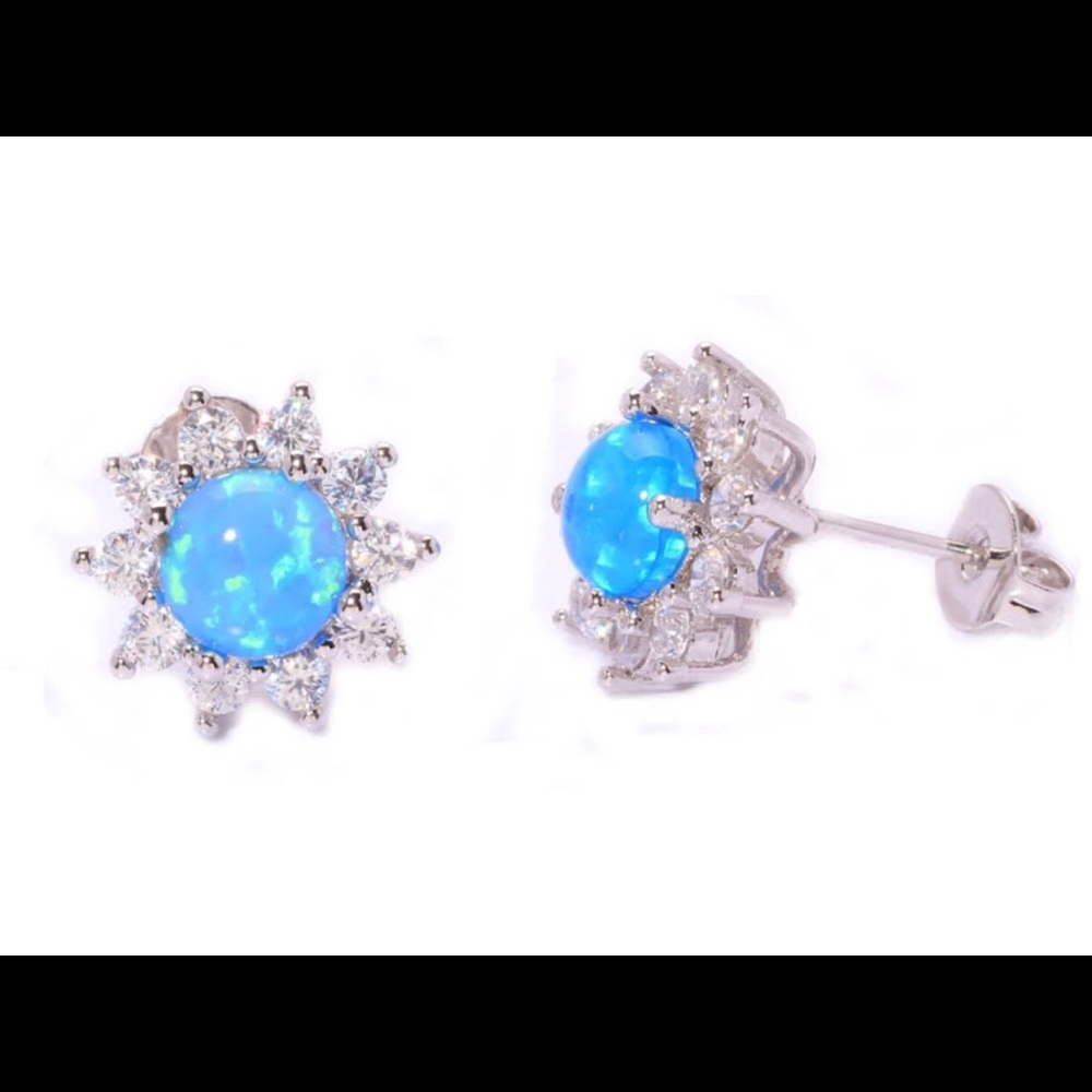 Blue fashion stud earrings